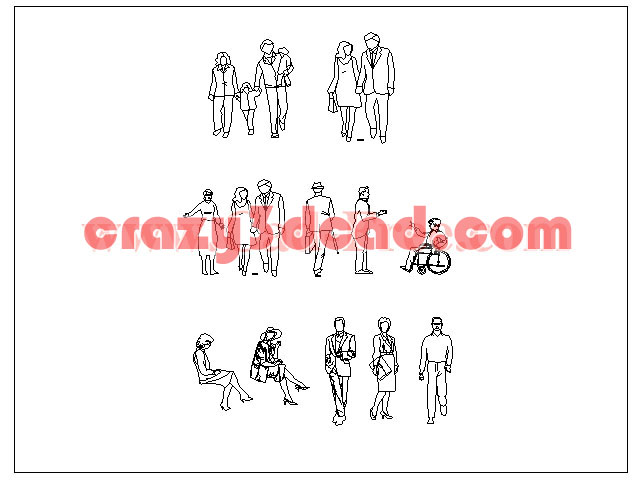 Home decoration character CAD blocks